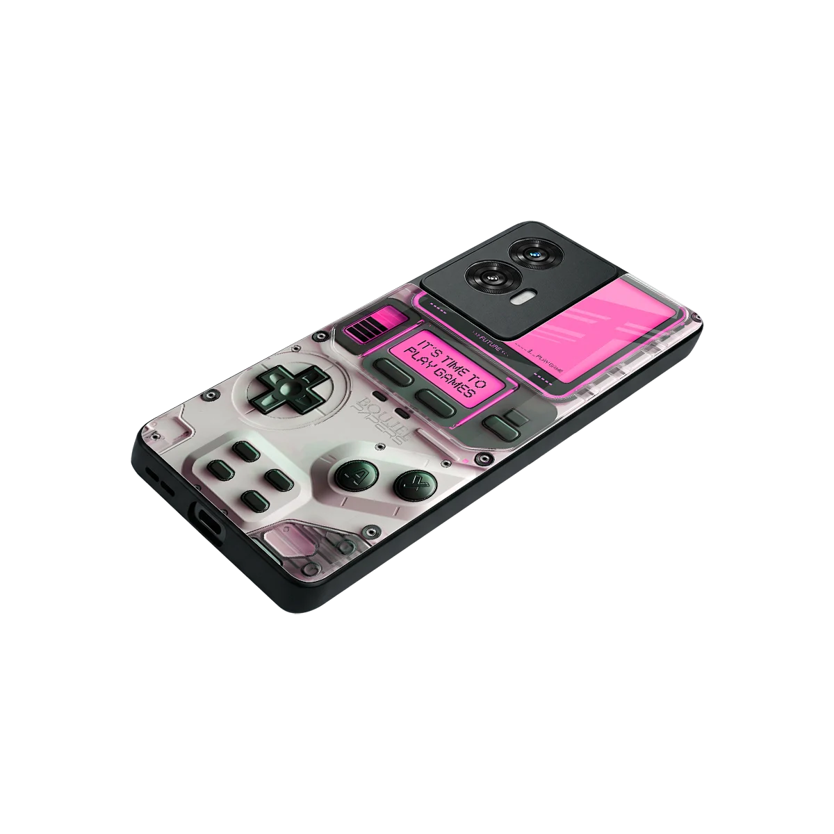Gameboy Pink stylish phone case for motorola edge 50 fusion | glossy glass and slim fit