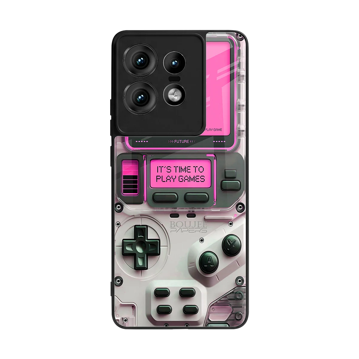 Gameboy Pink back phone cover | glass case for motorola edge 50 pro