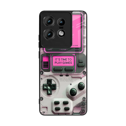 Gameboy Pink back phone cover | glass case for motorola edge 50 pro