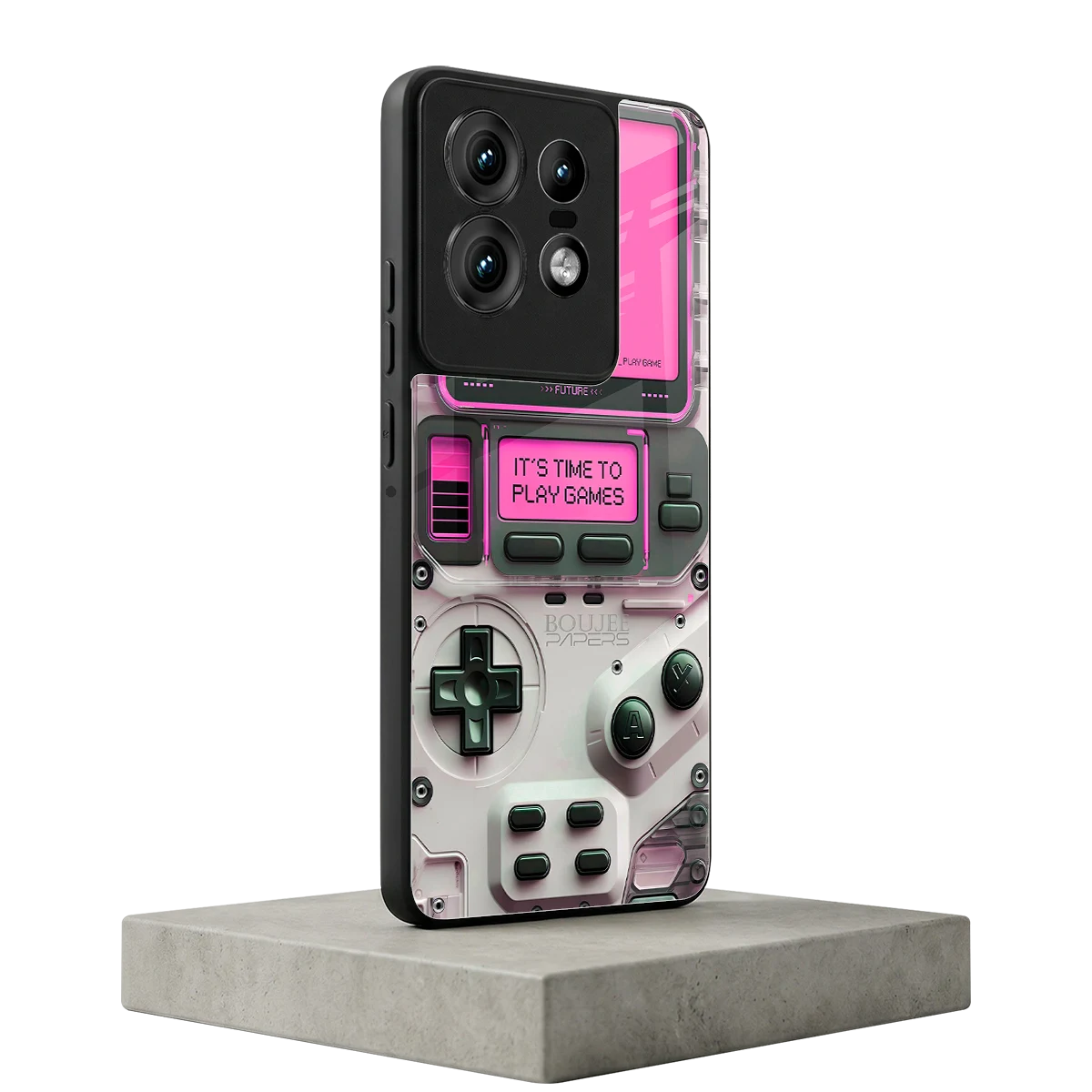 Gameboy Pink motorola edge 50 pro mobile cover | shockproof glass phone case