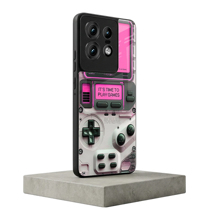 Gameboy Pink motorola edge 50 pro mobile cover | shockproof glass phone case
