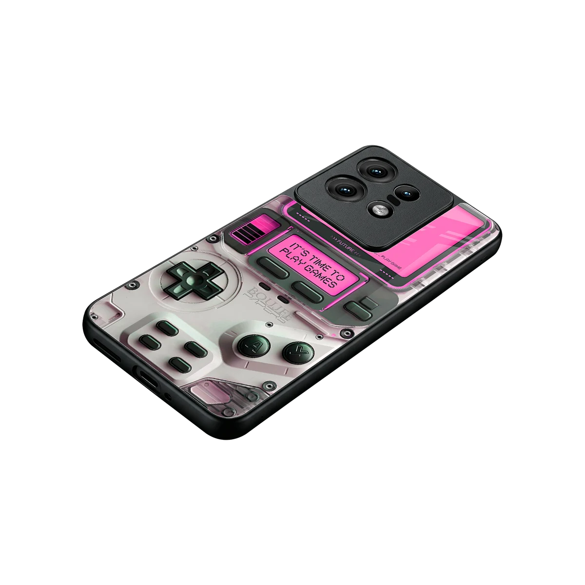 Gameboy Pink stylish phone case for motorola edge 50 pro | glossy glass and slim fit