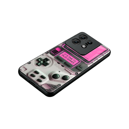 Gameboy Pink stylish phone case for motorola edge 50 pro | glossy glass and slim fit