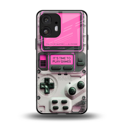 Gameboy Pink back phone cover | glass case for nothing phone 2