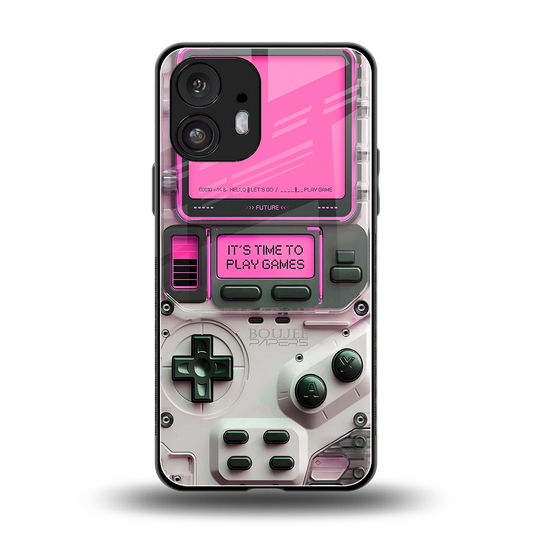 Gameboy Pink back phone cover | glass case for nothing phone 2