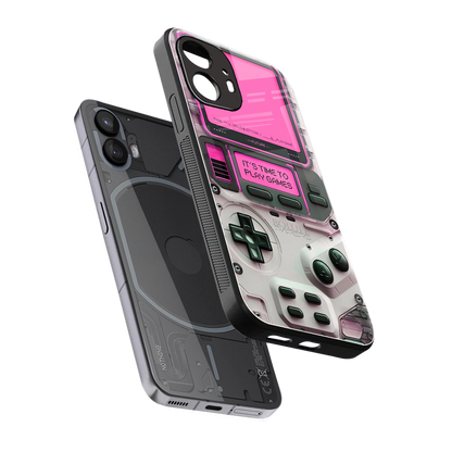 Gameboy Pink sleek nothing phone 2 cover with tempered glass back and TPU edges