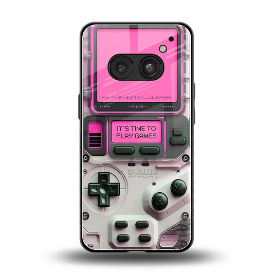 Gameboy Pink back phone cover | glass case for nothing phone 2a plus
