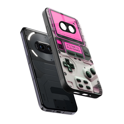 Gameboy Pink sleek nothing phone 2a cover with tempered glass back and TPU edges