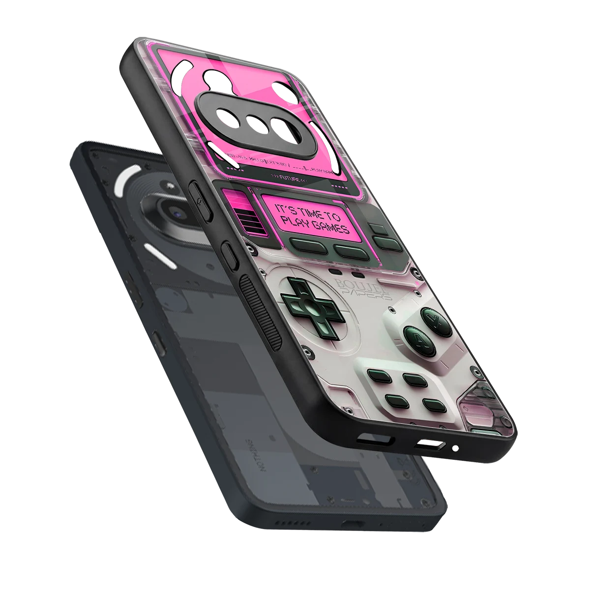 Gameboy Pink sleek nothing phone 3a cover with tempered glass back and TPU edges