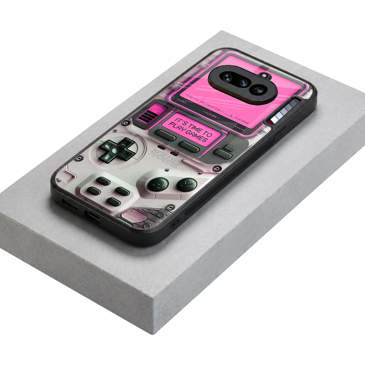 Gameboy Pink stylish phone case for nothing phone 4a | glossy glass and slim fit