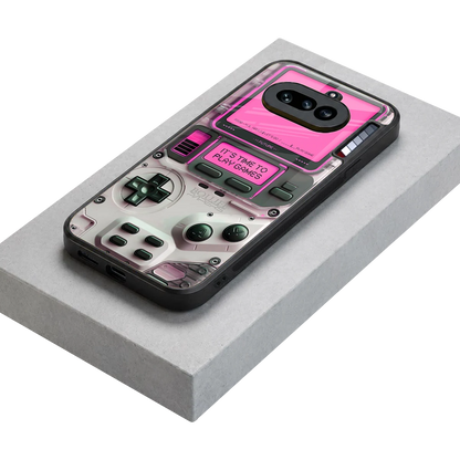 Gameboy Pink stylish phone case for nothing phone 4a | glossy glass and slim fit