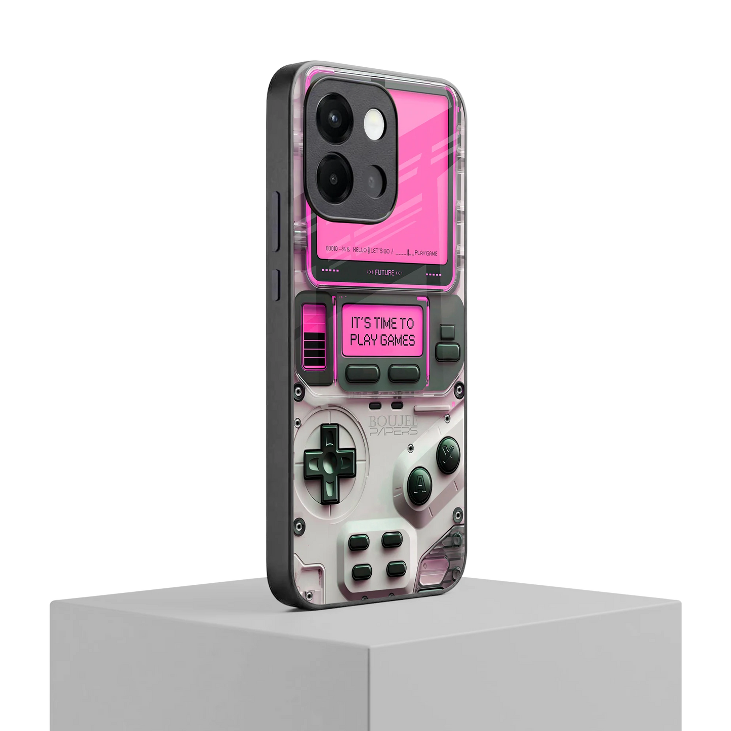 Gameboy Pink oneplus 13s mobile cover | shockproof glass phone case