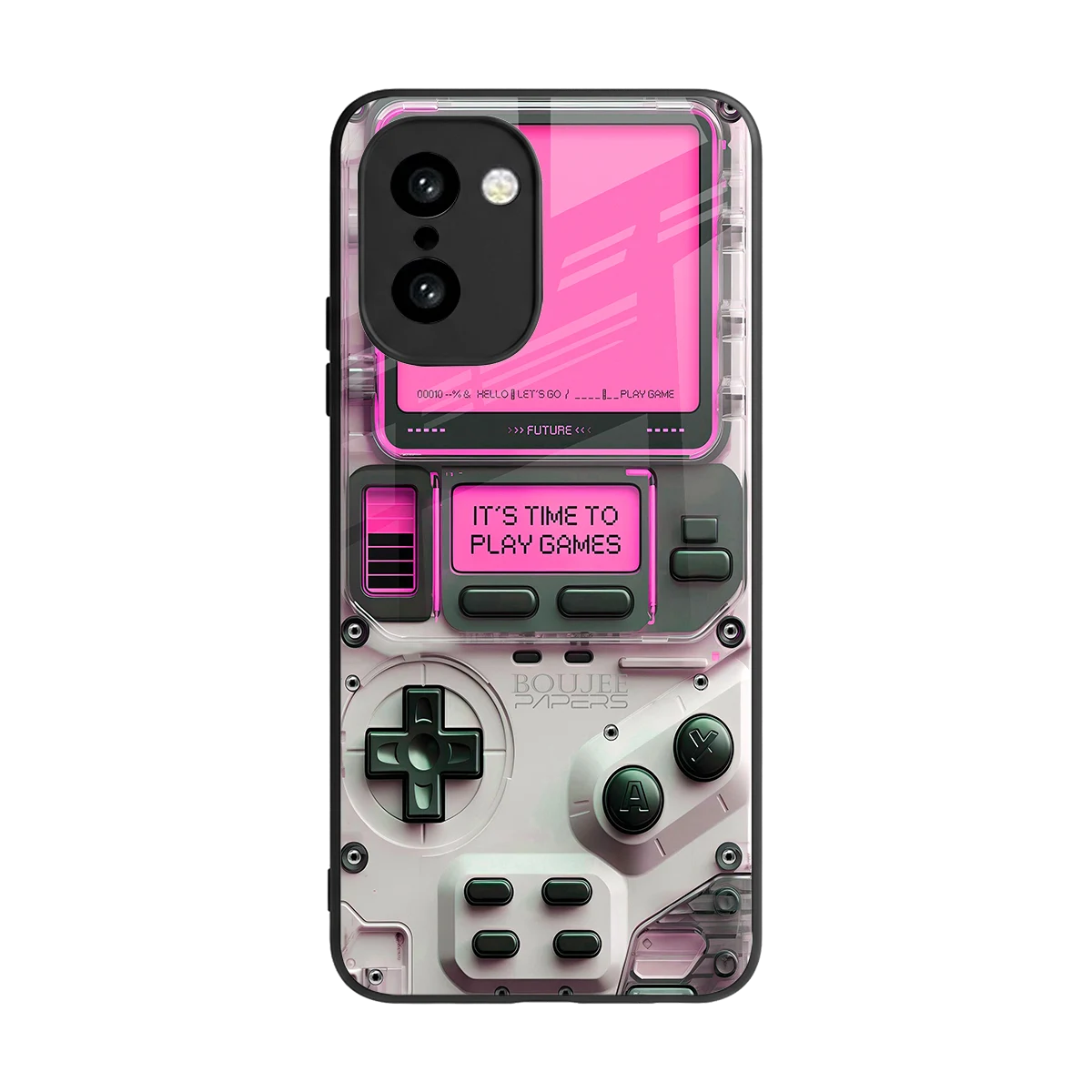 Gameboy Pink back phone cover | glass case for oneplus 15r