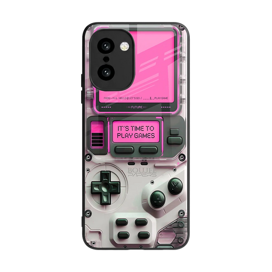 Gameboy Pink back phone cover | glass case for oneplus 15r