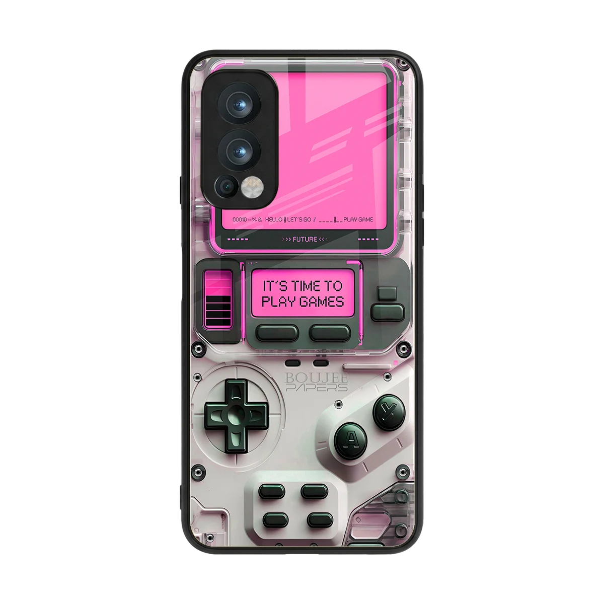 Gameboy Pink back phone cover | glass case for oneplus nord 2