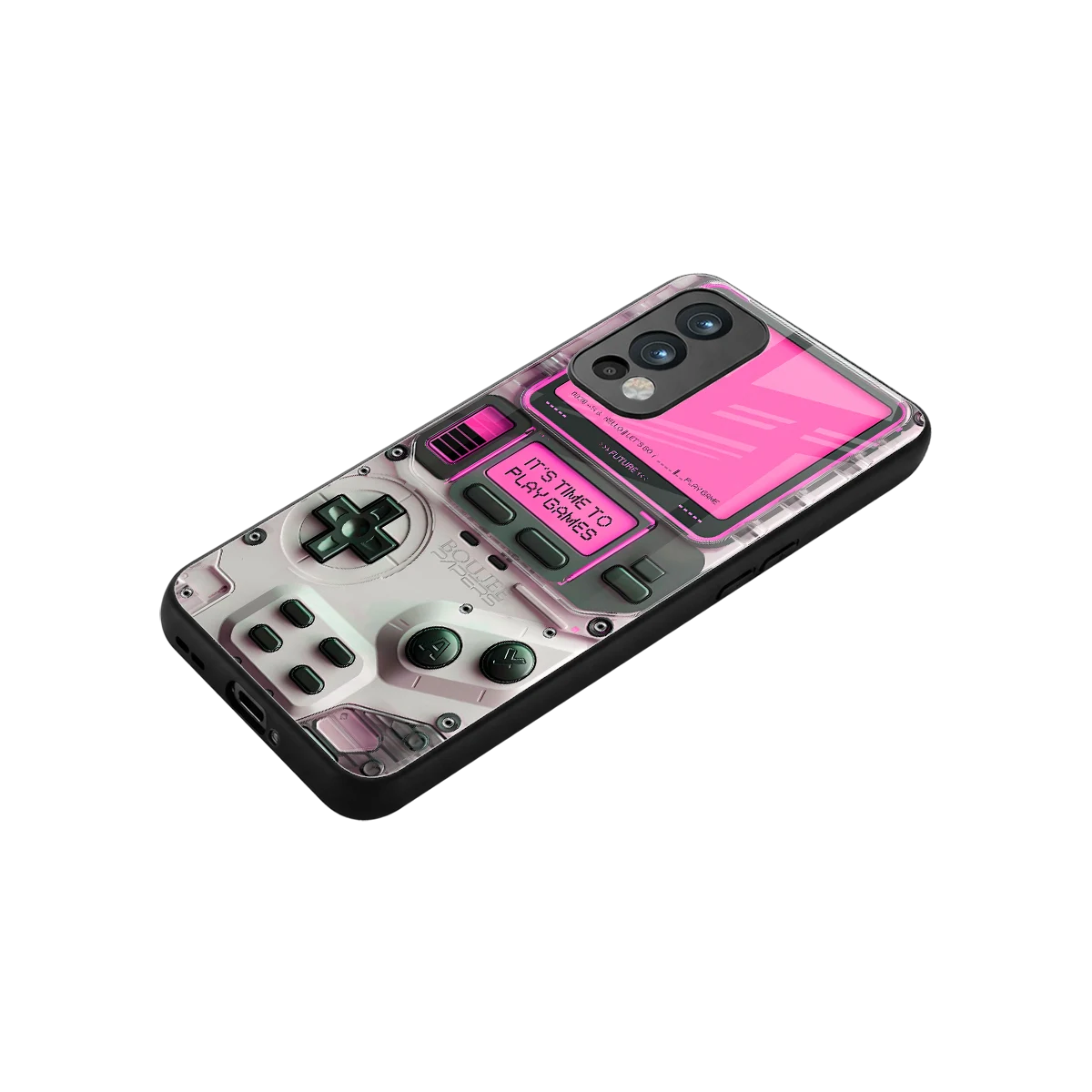Gameboy Pink stylish phone case for oneplus nord 2 | glossy glass and slim fit