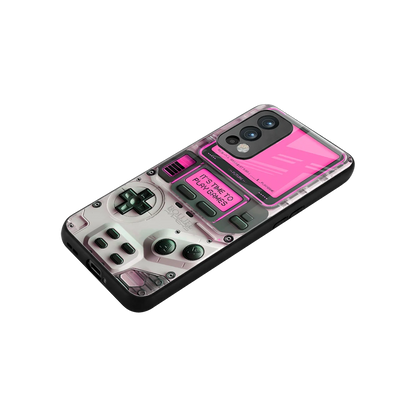 Gameboy Pink stylish phone case for oneplus nord 2 | glossy glass and slim fit