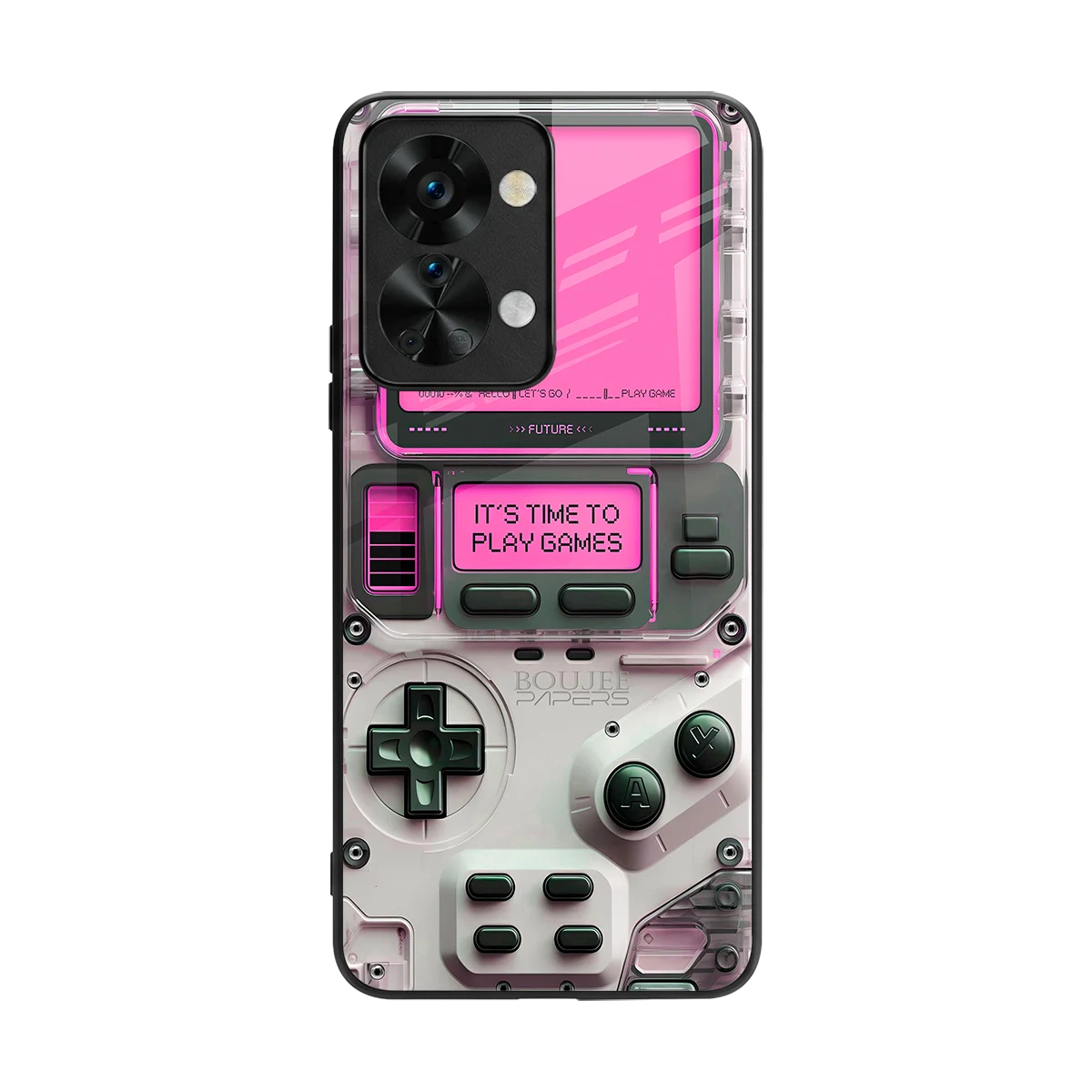 Gameboy Pink back phone cover | glass case for oneplus nord 2t