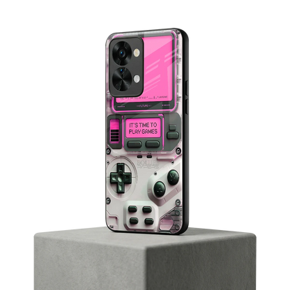 Gameboy Pink oneplus nord 2t mobile cover | shockproof glass phone case