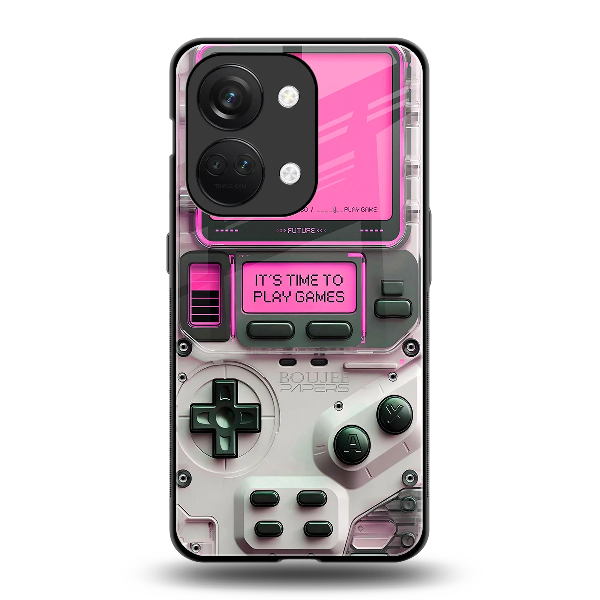 Gameboy Pink back phone cover | glass case for oneplus nord 3
