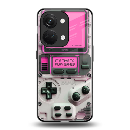 Gameboy Pink back phone cover | glass case for oneplus nord 3