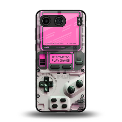 Gameboy Pink back phone cover | glass case for oneplus nord 4