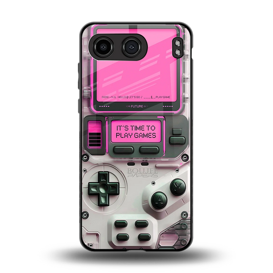 Gameboy Pink back phone cover | glass case for oneplus nord 4