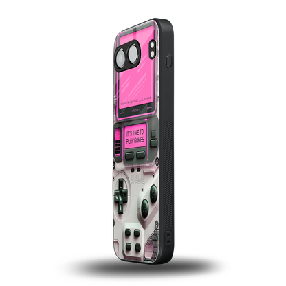 Gameboy Pink oneplus nord 4 mobile cover | shockproof glass phone case