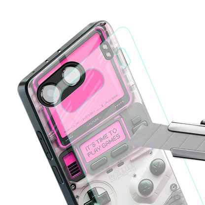 Gameboy Pink stylish phone case for oneplus nord 4 | glossy glass and slim fit