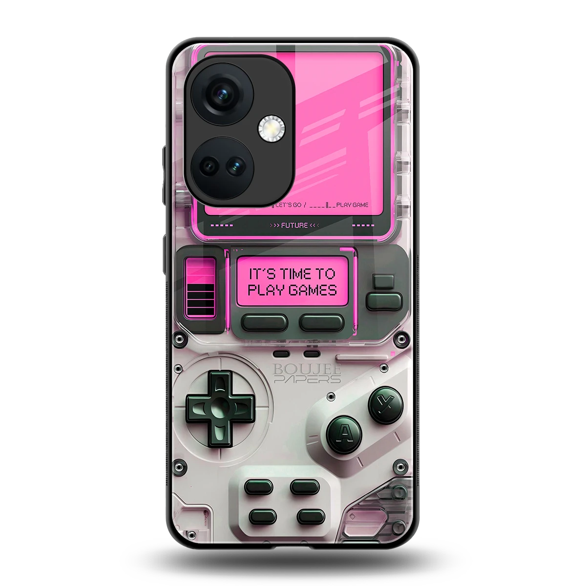 Gameboy Pink back phone cover | glass case for oneplus nord ce 3