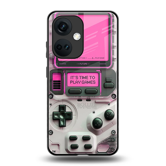 Gameboy Pink back phone cover | glass case for oneplus nord ce 3