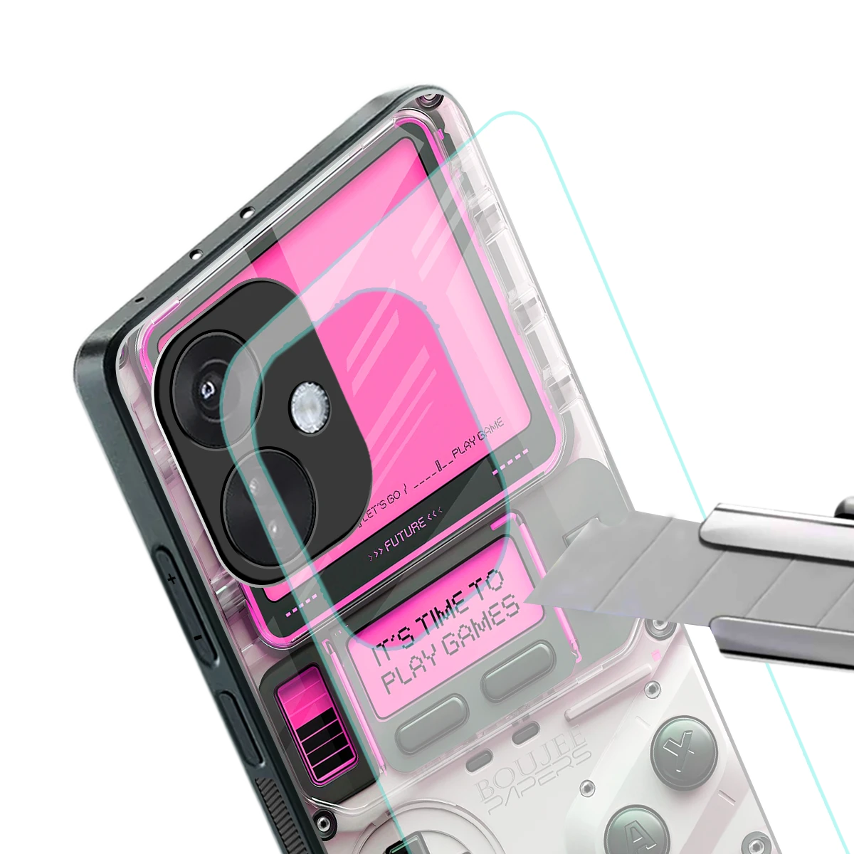 Gameboy Pink stylish phone case for oneplus nord ce 3 | glossy glass and slim fit