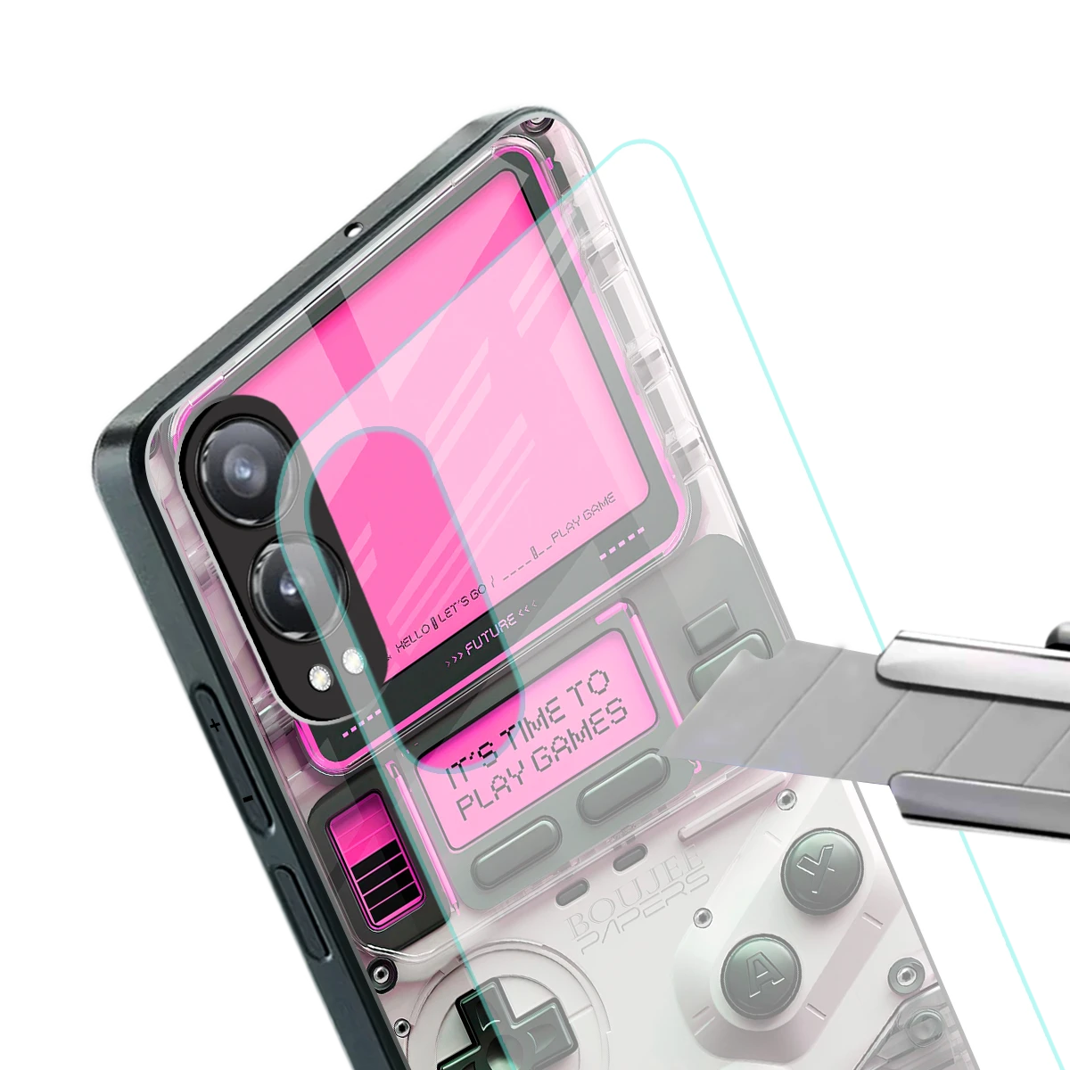 Gameboy Pink stylish phone case for oneplus nord ce 4 lite | glossy glass and slim fit