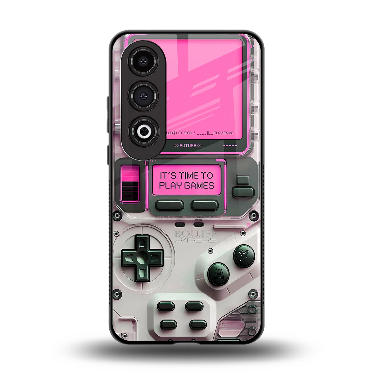 Gameboy Pink back phone cover | glass case for oneplus nord ce 4