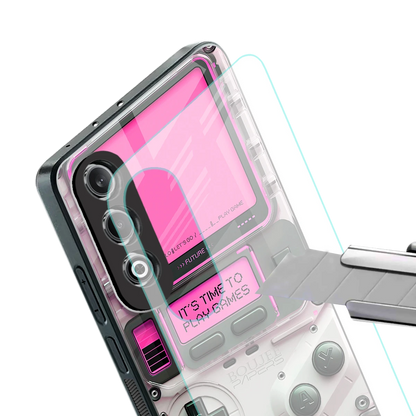 Gameboy Pink stylish phone case for oneplus nord ce 4 | glossy glass and slim fit