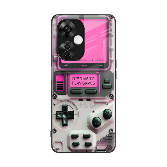 Gameboy Pink back phone cover | glass case for oneplus nord ce 3 lite