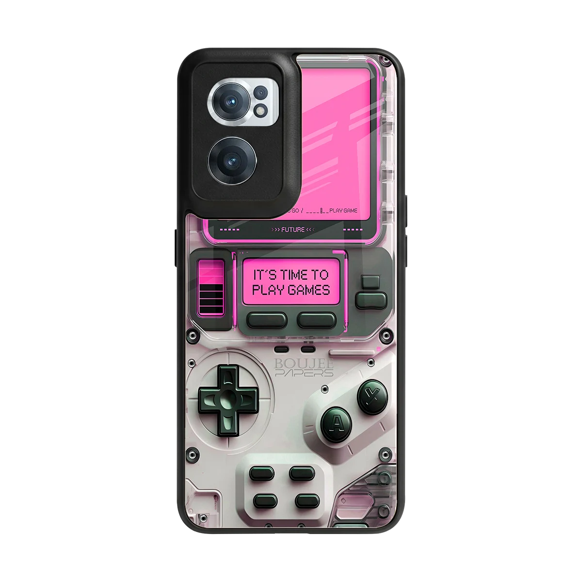 Gameboy Pink back phone cover | glass case for oneplus nord ce 2