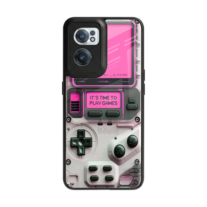 Gameboy Pink back phone cover | glass case for oneplus nord ce 2