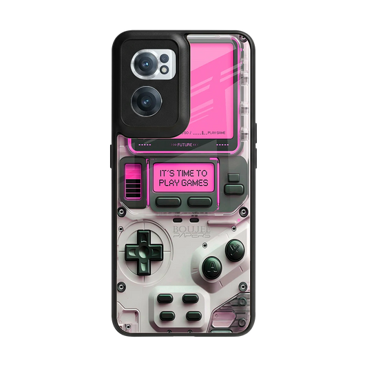 Gameboy Pink back phone cover | glass case for oneplus nord ce 2