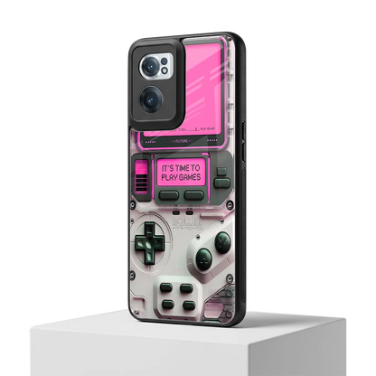 Gameboy Pink oneplus nord ce 2 mobile cover | shockproof glass phone case