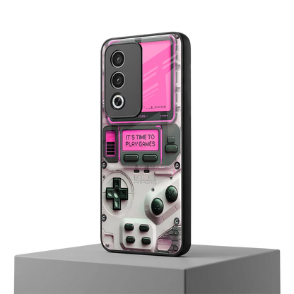 Gameboy Pink oppo a3 pro mobile cover | shockproof glass phone case