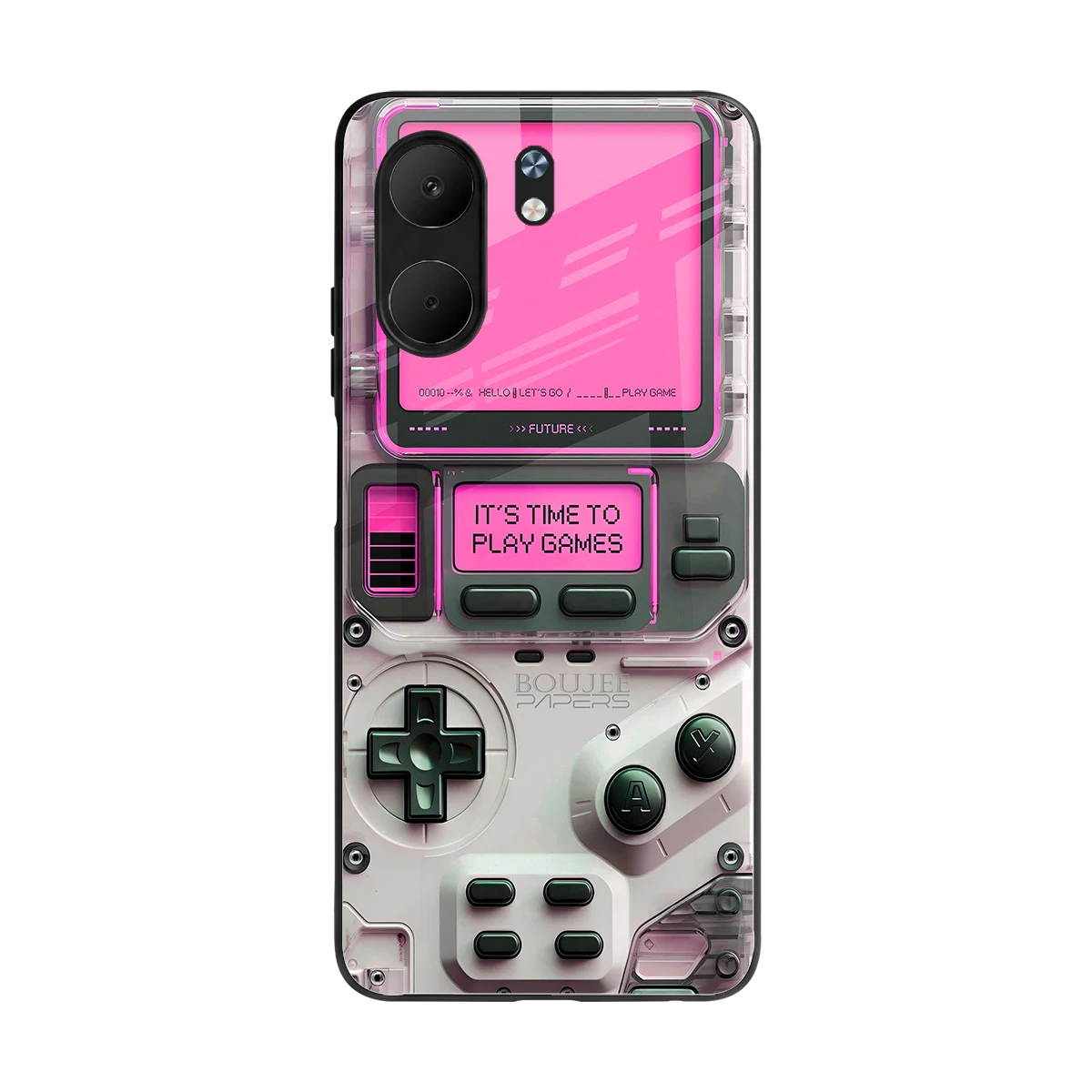 Gameboy Pink back phone cover | glass case for oppo a5x 5g