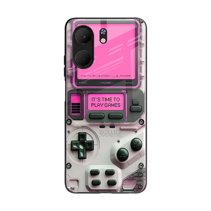 Gameboy Pink back phone cover | glass case for oppo a5x 5g