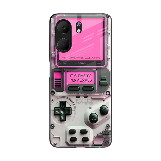 Gameboy Pink back phone cover | glass case for oppo a5x 5g