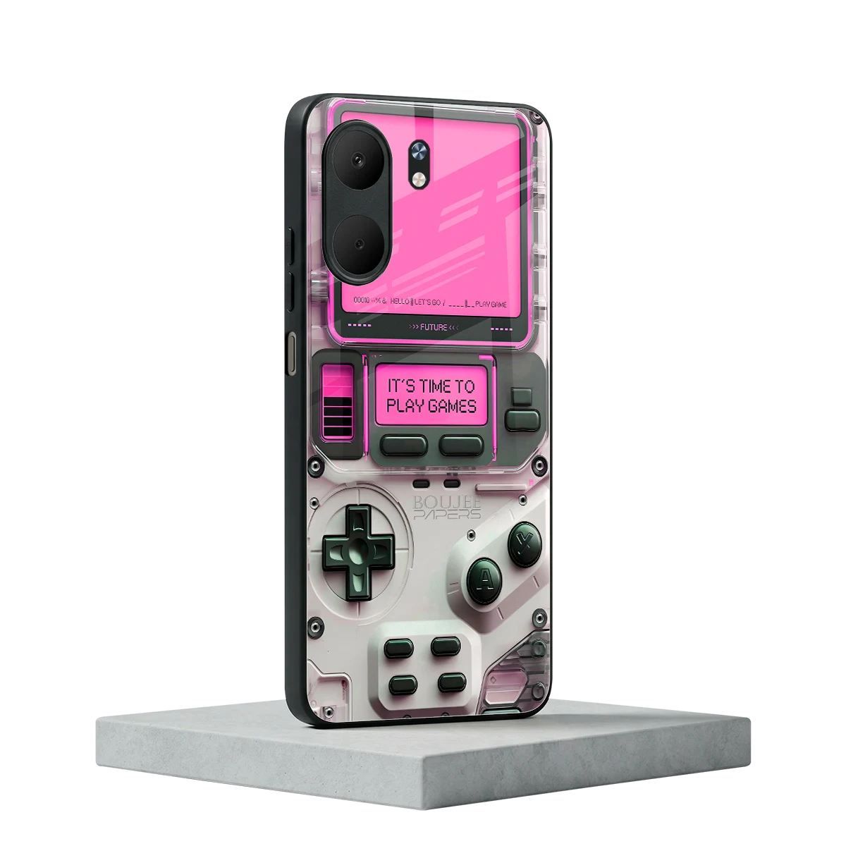Gameboy Pink oppo a5x 5g mobile cover | shockproof glass phone case