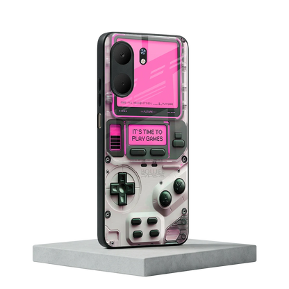 Gameboy Pink oppo a5x 5g mobile cover | shockproof glass phone case