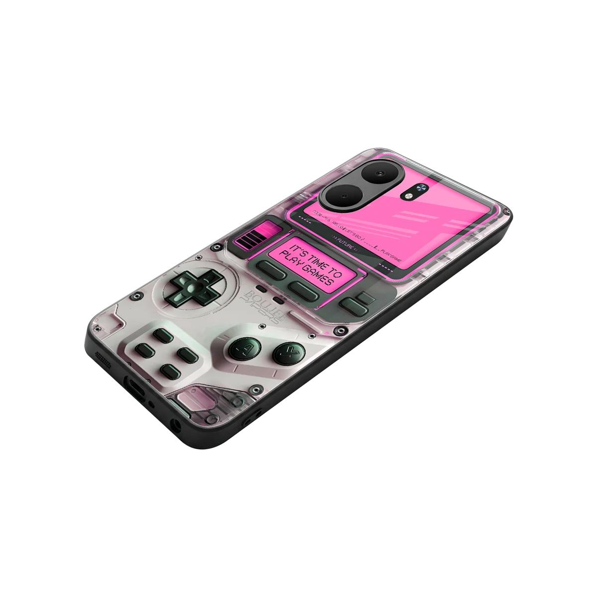 Gameboy Pink stylish phone case for oppo a5x 5g | glossy glass and slim fit