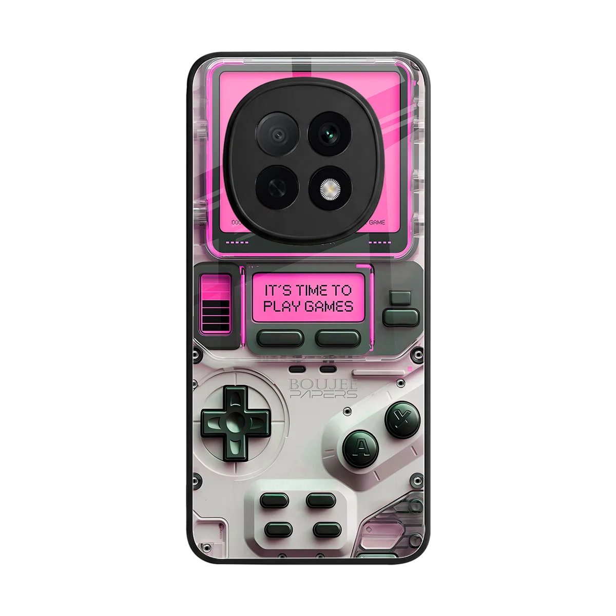 Gameboy Pink back phone cover | glass case for oppo f29 pro 5g