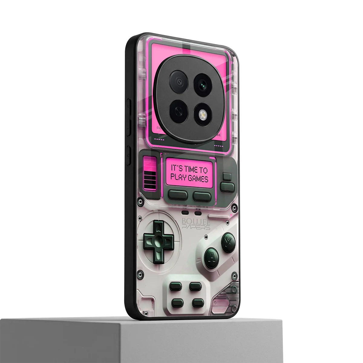 Gameboy Pink oppo f29 pro 5g mobile cover | shockproof glass phone case