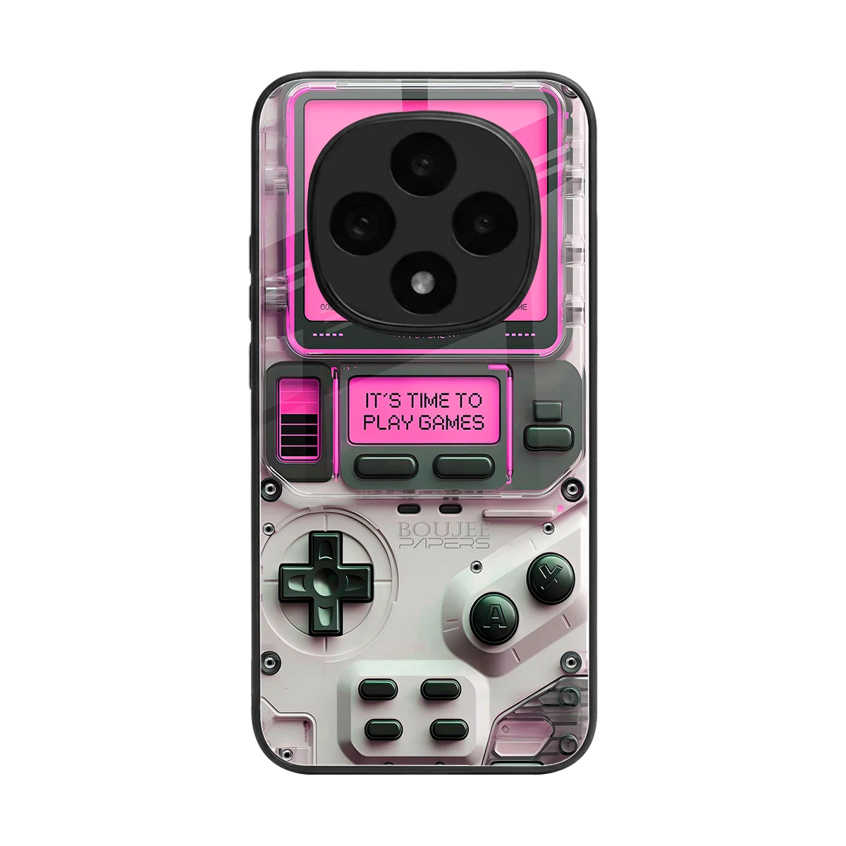 Gameboy Pink back phone cover | glass case for oppo f31 pro 5g